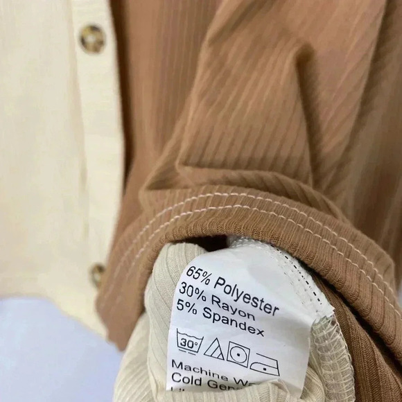 Boutique Two Tone Cream & Brown Cardigan Sweater - Picture 4 of 4